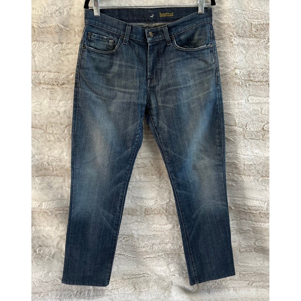 7 For All Mankind Bootcut Jeans Mens‎ 32x29 Dark Distressed Faded Stretch